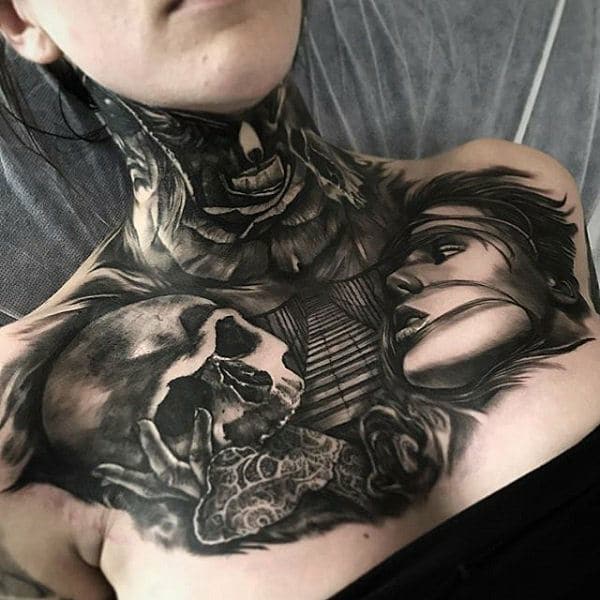 Tattoo ở ngực cực chất cho gái