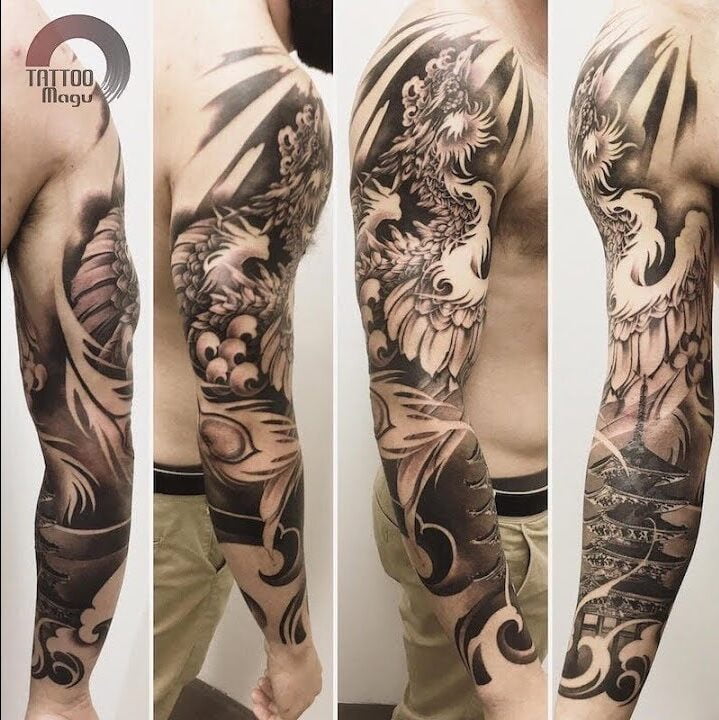 Tattoo phượng hoàng ở cánh tay