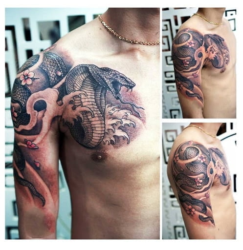 Tattoo rắn mang bành mang lại nam