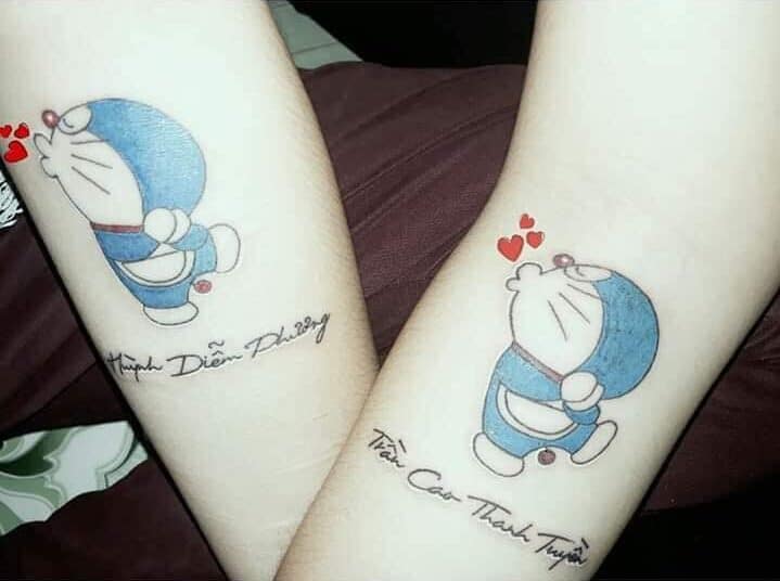 Tattoo xăm Doremon cặp đáng yêu
