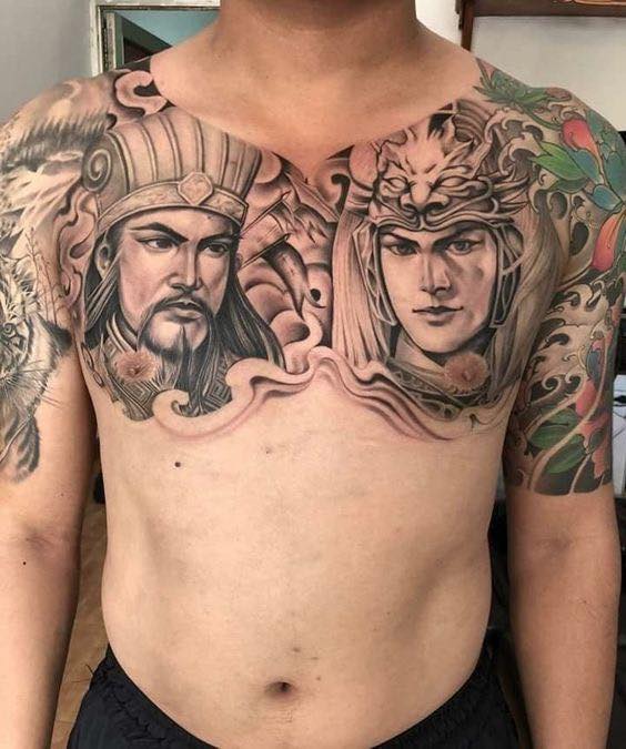 Tattoo xăm Gia Cát Lượng và Triệu Vân