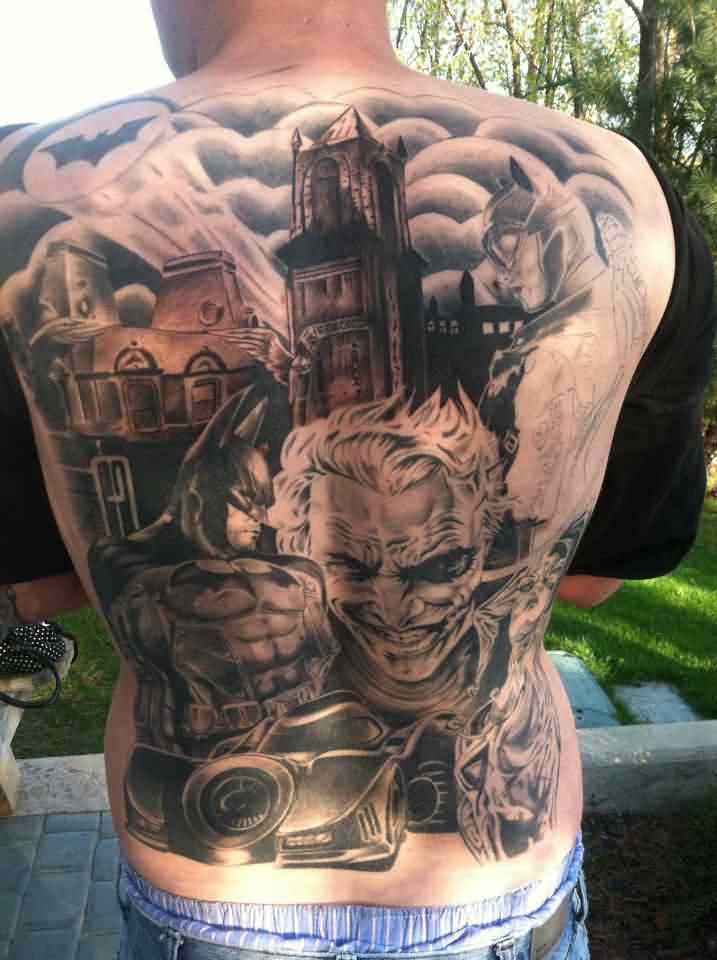 Tattoo xăm Joker đẹp nhất sau lưng