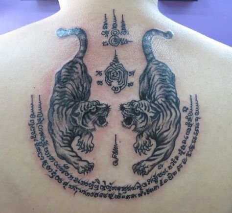 Tattoo xăm Khmer con hổ