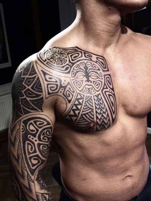 Tattoo xăm từ ngực ra bắp tay