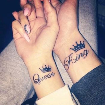 Tattoo xăm vương miện queen and king