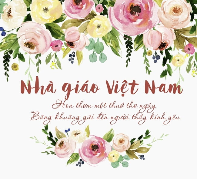 Thiệp hoa mừng ngày nhà giáo Việt Nam