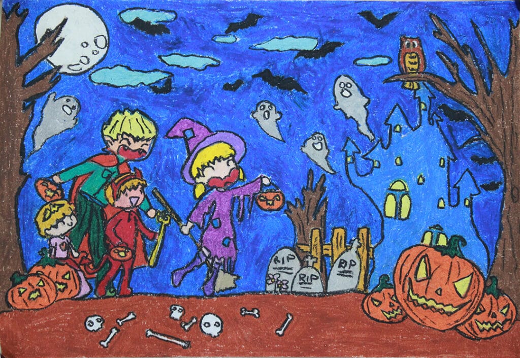 Nette und reizende Halloween-Malerei
