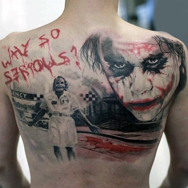 Xăm tattoo Joker chất sau lưng