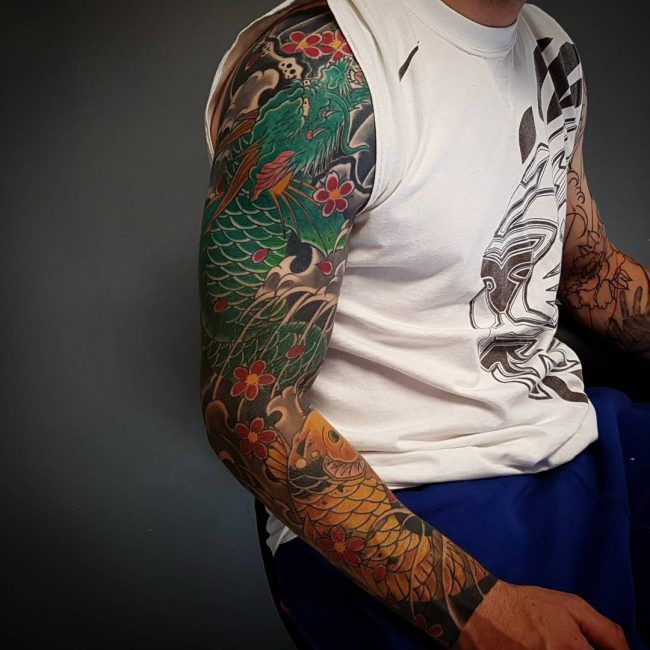 Xăm tattoo Yakuza trên cánh tay đẹp