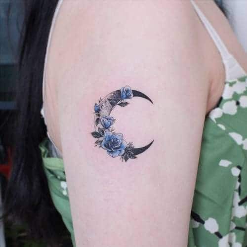 ảnh tattoo mặt trăng hoa đẹp nhất