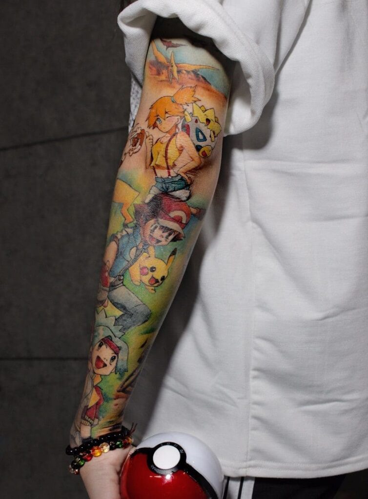 hình tattoo pikachu kín tay cho nam giới