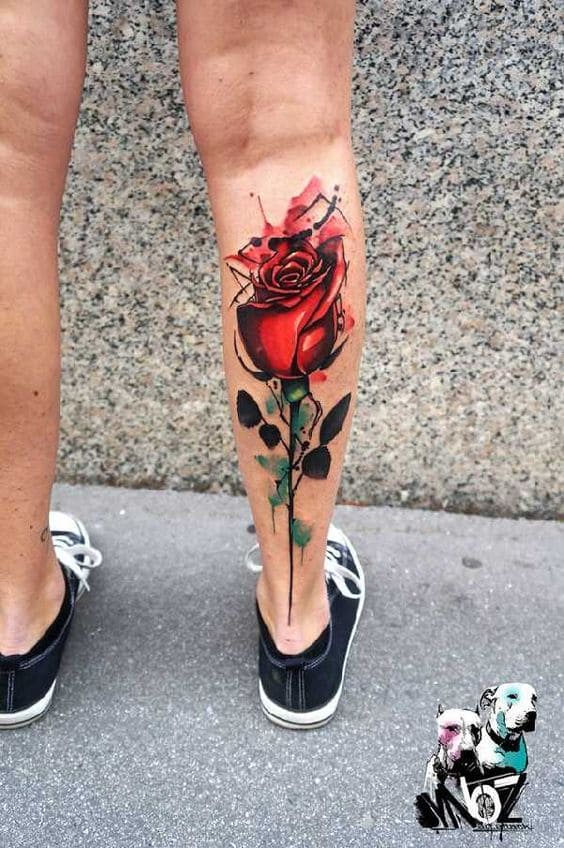 hình tattoo sau bắp chân cho nữ