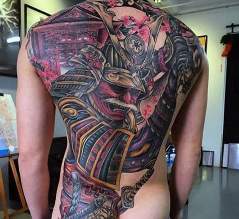 mẫu hình tattoo bít lưng samurai chất và ngầu nhất