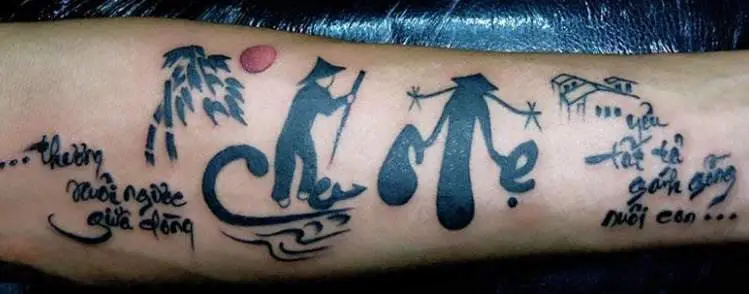 mẫu hình tattoo chữ cha mẹ vừa đẹp vừa ý nghĩa