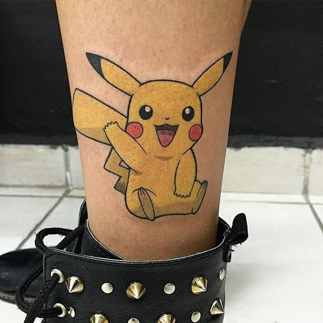mẫu hình xăm pokemon ở cổ chân
