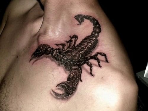 mẫu tattoo 3d bọ cạp giống như thật