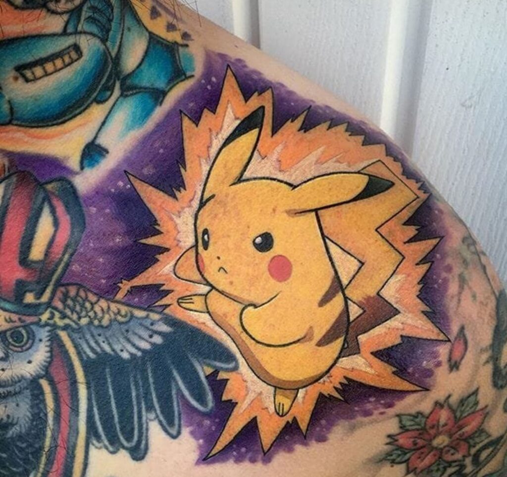 mẫu tattoo hình pikachu cho nam