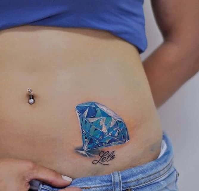 mẫu tattoo kim cương 3d đẹp nhất