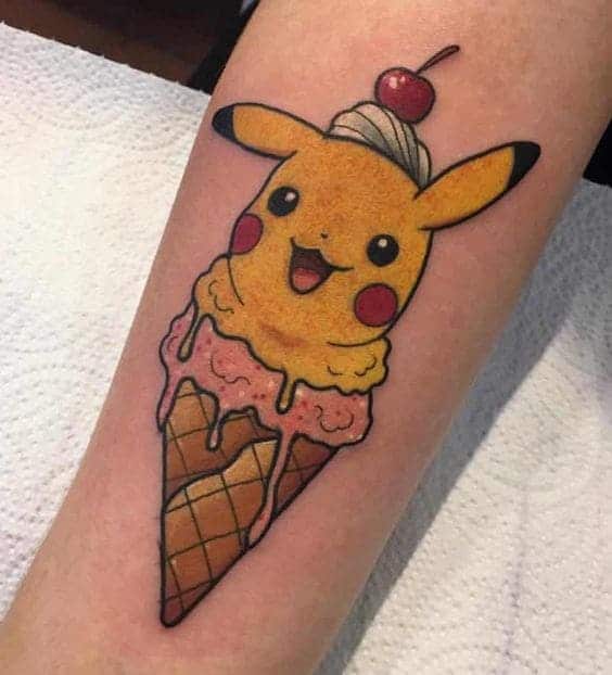 mẫu tattoo xăm pikachu cho con gái