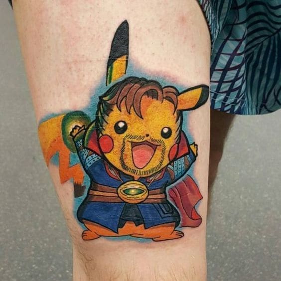 mẫu tattoo xăm pikachu ở chân