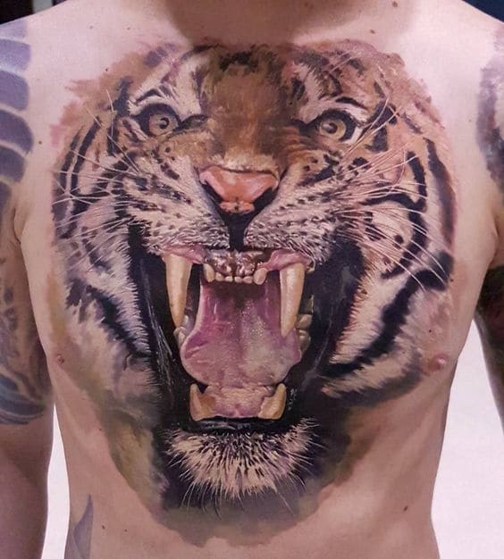mẫu xăm tattoo hình con hổ kinh dị