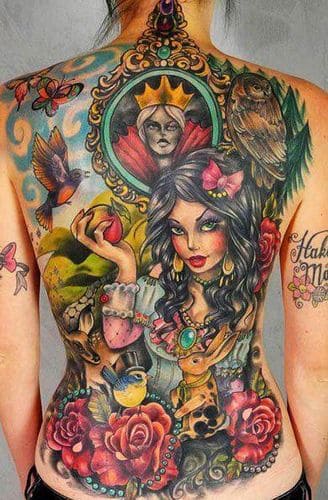 tattoo hình cô gái bít lưng nữ