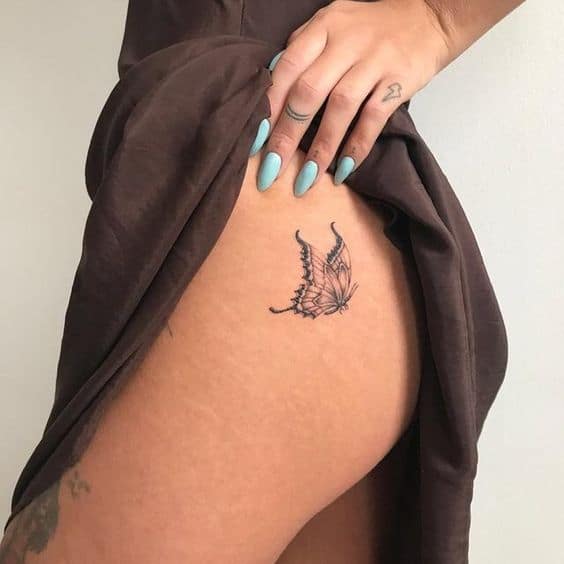 Ảnh tattoo con bướm xăm ở mông cho nàng