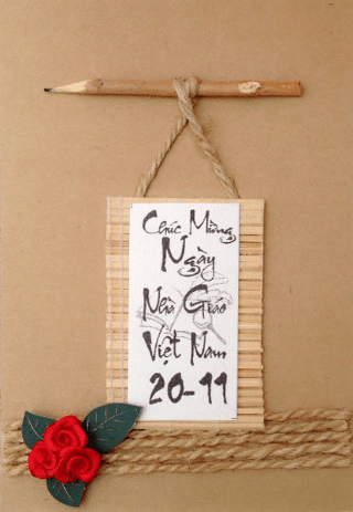 Ảnh thiệp chữ thư pháp chúc mừng ngày Nhà giáo Việt Nam