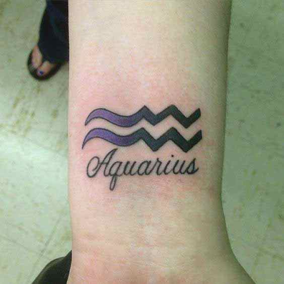 Ảnh xăm chữ Aquarius đẹp ý nghĩa ngay cổ tay