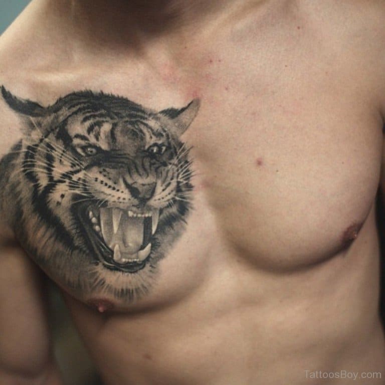 Ảnh xăm con hổ trên ngực nam đẹp