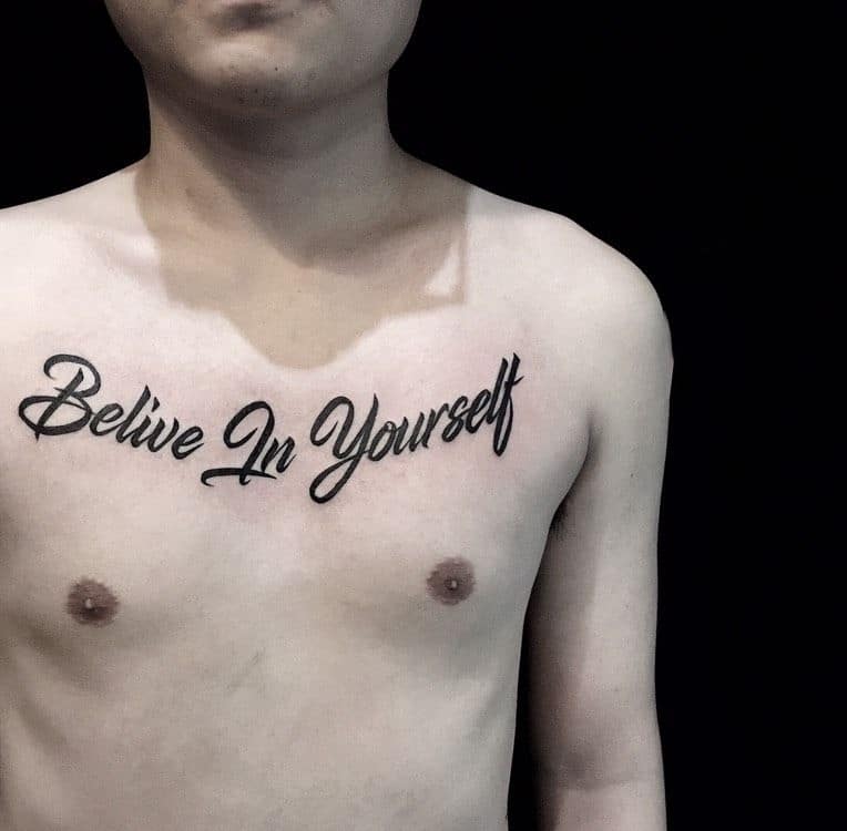 06/2024] Hình Xăm Chữ Believe In Yourself ❤️ Tattoo Tiếng Anh Đẹp