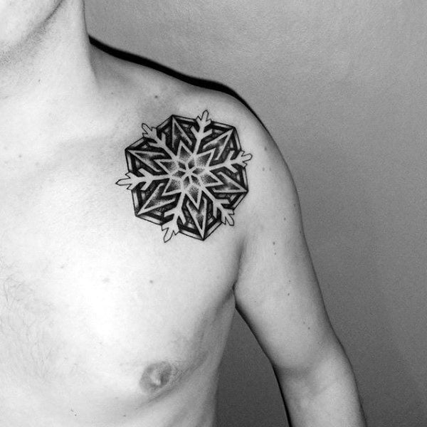 Hình tattoo bông hoa tuyết cho nam