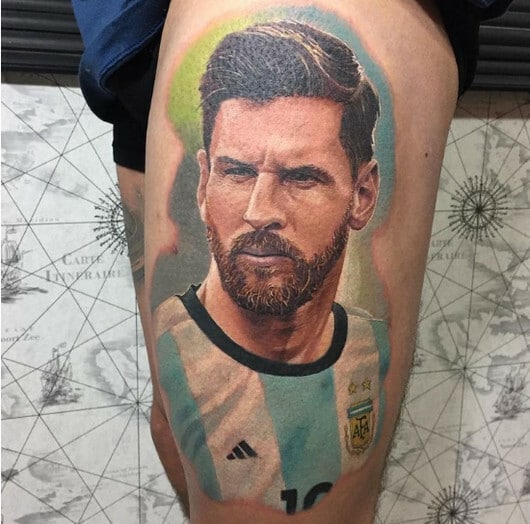 Hình tattoo cầu thủ Messi nổi tiếng