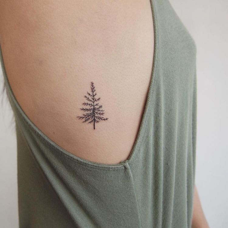 Hình tattoo cây thông cute dễ thương mini nhỏ xinh