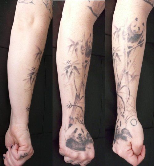 Hình tattoo cây tre cây trúc ở tay độc đáo