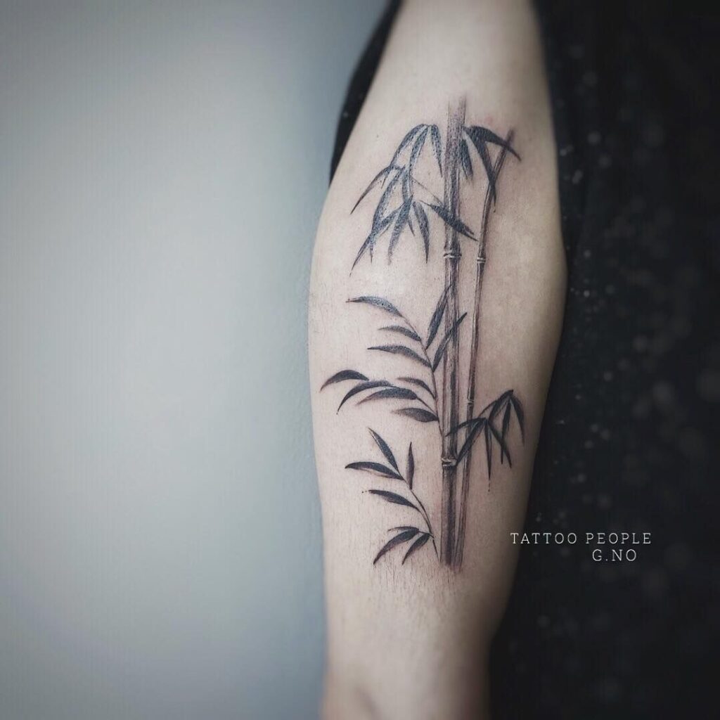 Hình tattoo cây tre cây trúc trên tay