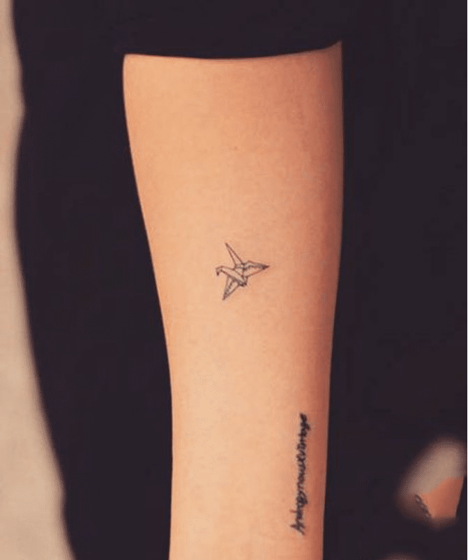 Hình tattoo chim giấy mini cho người mệnh Kim