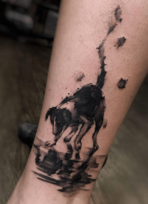Hình tattoo chó đen đẹp