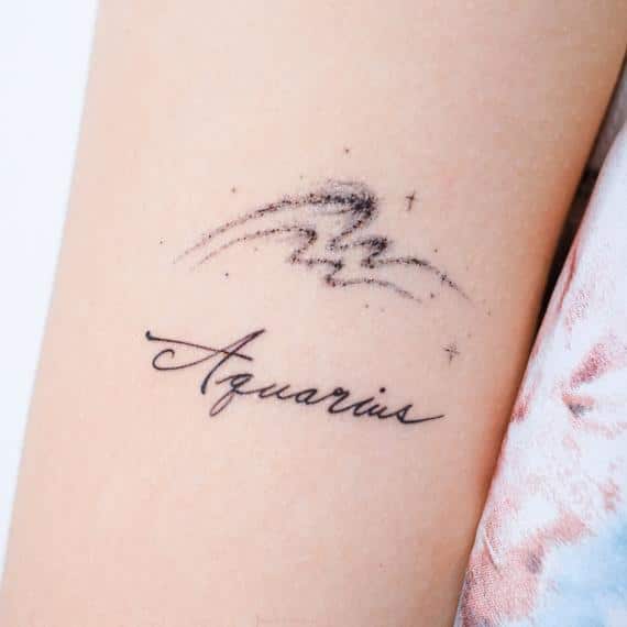 Hình tattoo chữ Aquarius đẹp ý nghĩa