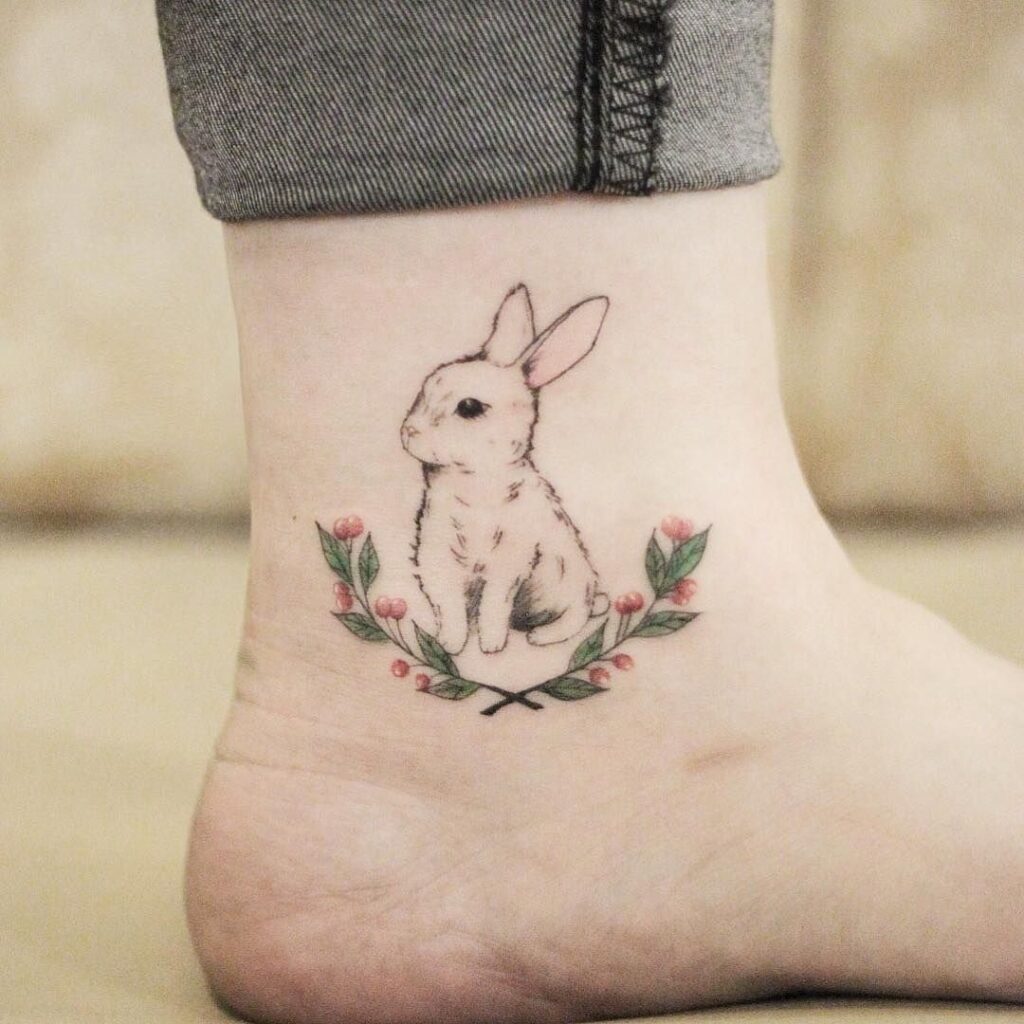 Hình tattoo con thỏ đáng yêu dễ thương