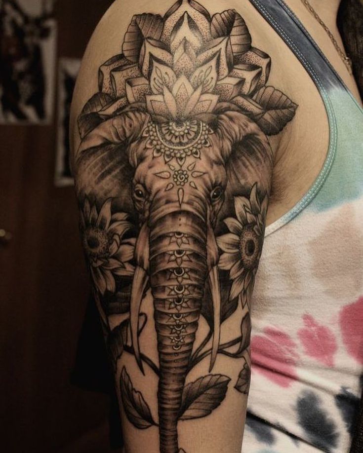 Hình tattoo con voi Thái Lan đẹp ở tay