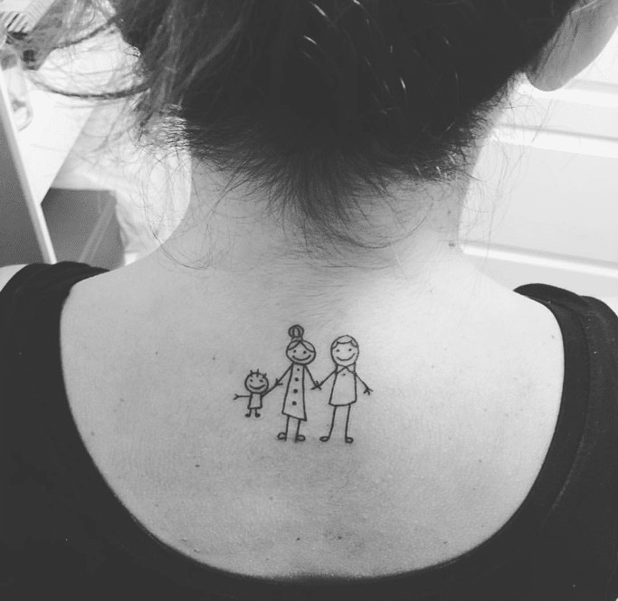 Hình tattoo đơn giản về gia đình với thông điệp sâu sắc