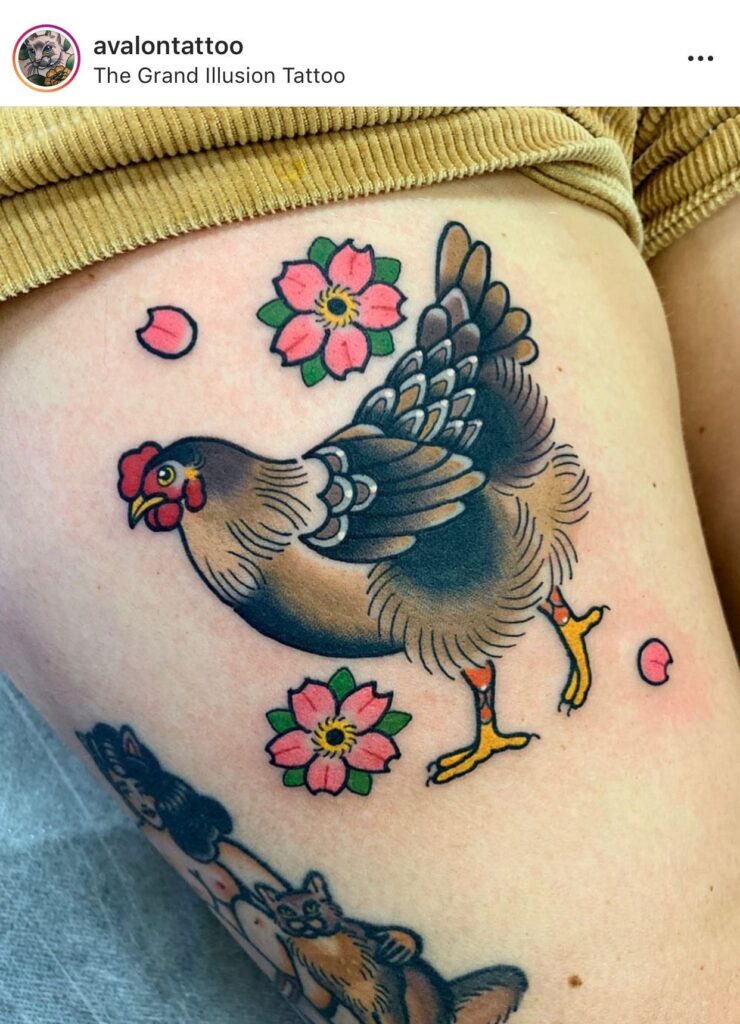 Hình tattoo gà con cho nữ