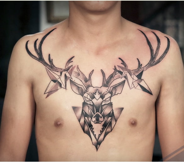 Hình tattoo hươu đẹp cho nam giới