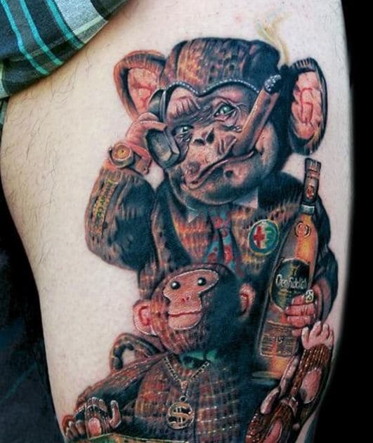 Hình tattoo khỉ đầy nghệ thuật