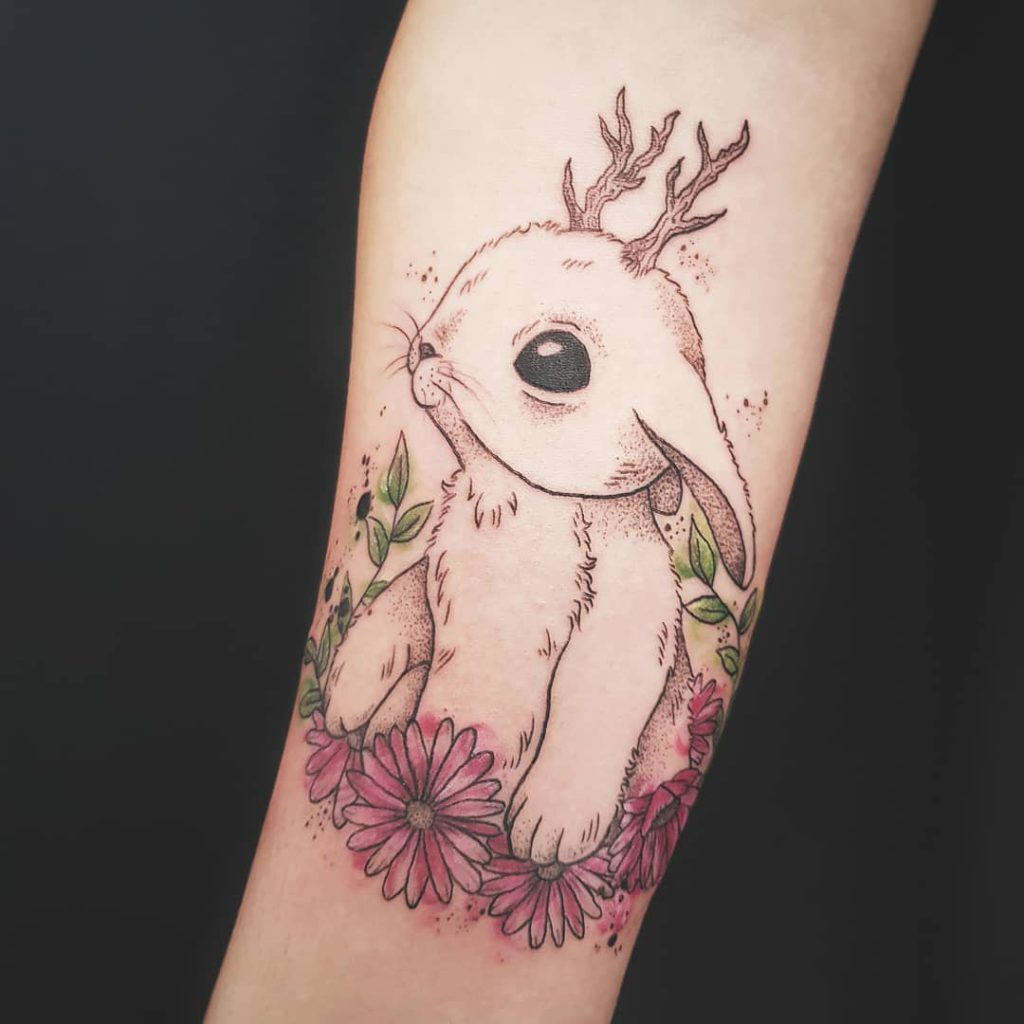Hình tattoo thỏ đáng yêu cute