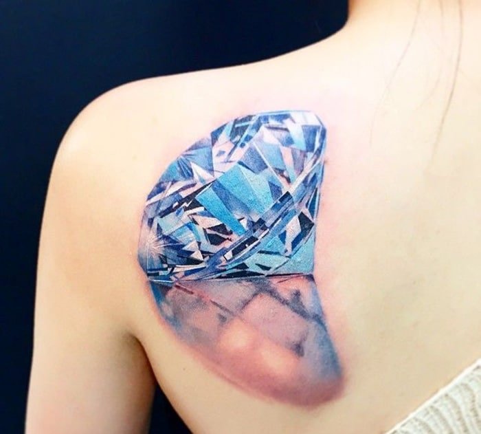 Hình tattoo viên kim cương 3d khiến giới trẻ mê đắm