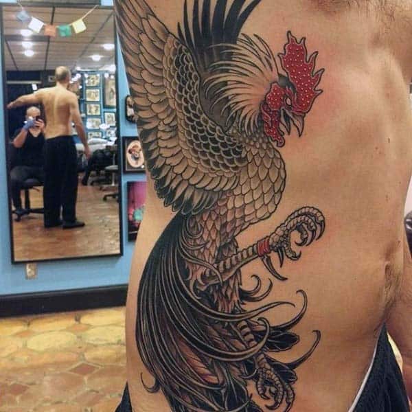 Hình tattooo con gà trống chất cho đàn ông