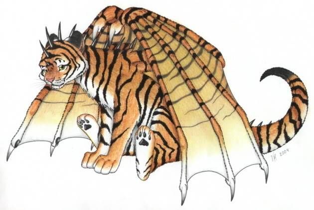 Hình tượng hổ có cánh dùng làm tattoo đẹp