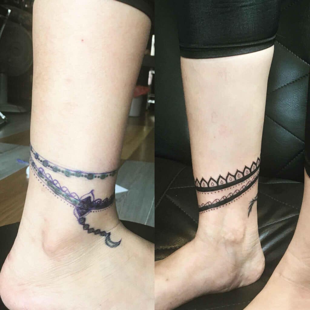 Hình vòng chân nữ tattoo xinh